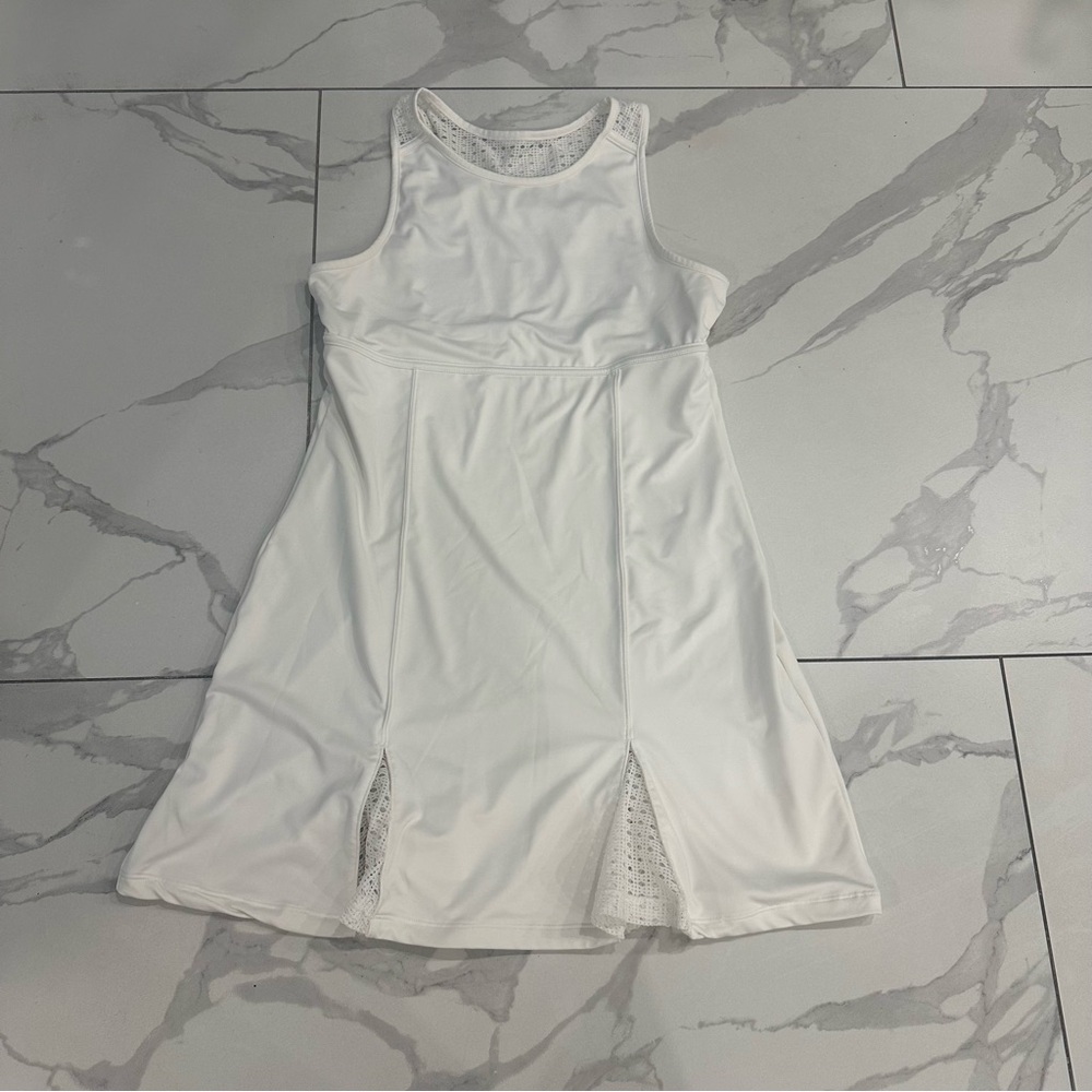 Tuckernuck Cane Victoria Dress Sz Small White Sport Pleated Tennis Racerback